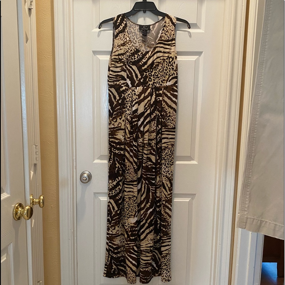 Lennie Medium Leopard Zebra exotic maxi dress